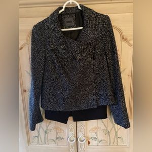 The Limited Tweed suit jacket (Size M) and asymmetrical zippered skirt (size 6)